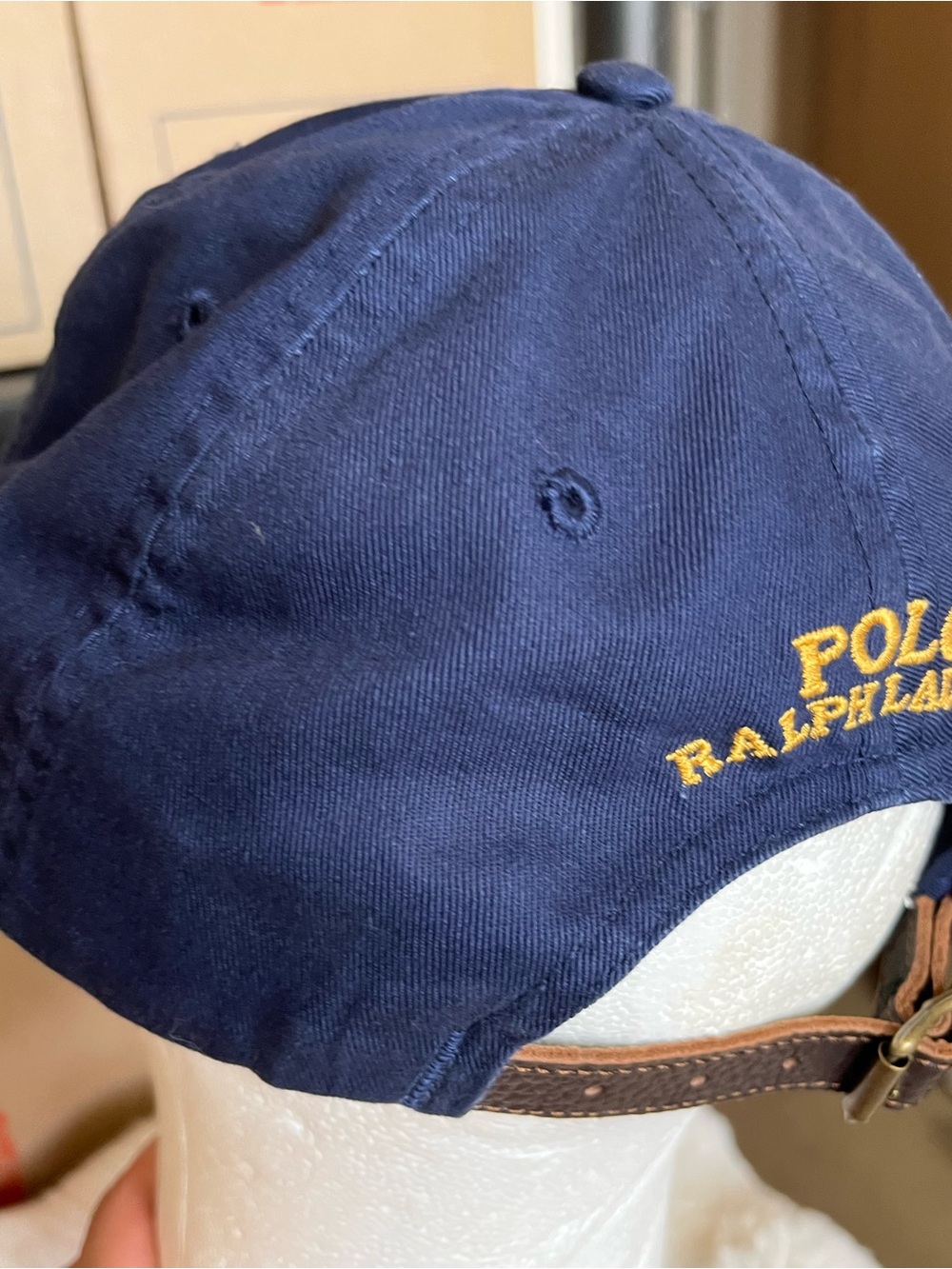 Polo by Ralph Lauren Navy Baseball Cap with Gold Crest Embroidery - Picture 11 of 14